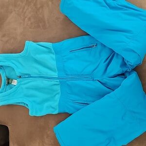 LL Bean Snow Bibs, Blue, Girls Size 10